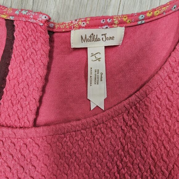 MATILDA JANE Womens Pink Textured 3/4 Sleeve Pocket Forever Virginia Dress Large - Picture 4 of 8